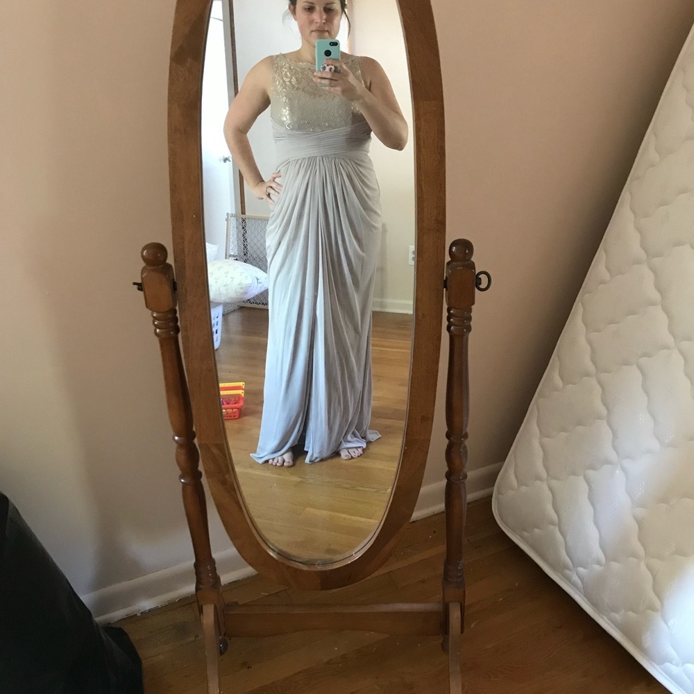 David’s Bridal Taupe bridesmaids dress. Size 12